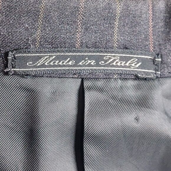 Corneliani Men's Virgin Wool Brown Striped Super 130s Blazer Sz 46L Gray Italy - Picture 10 of 13